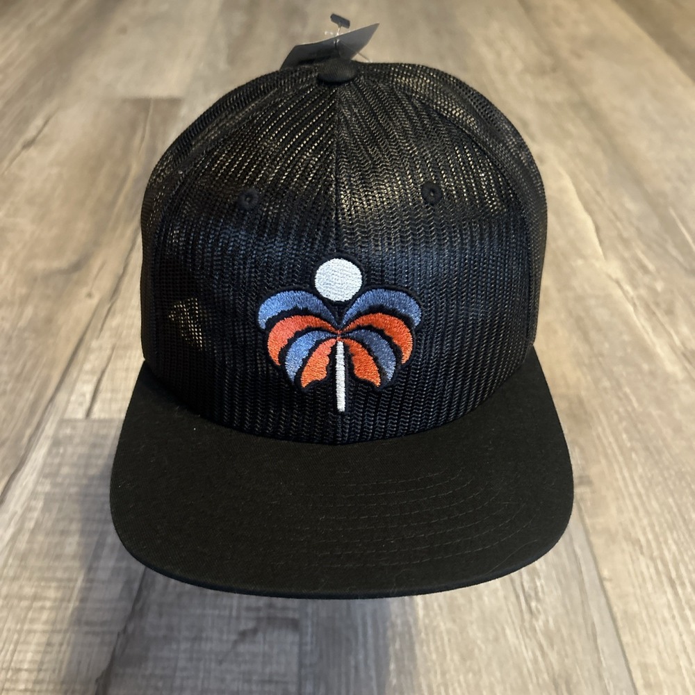 Dark Seas Division Coast To Coast Adjustable Cap OSFA Snapback Blsck Hat Palm